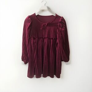 Shein Toddler Girls Burgundy Red Long Sleeves Holiday Dress Size 4